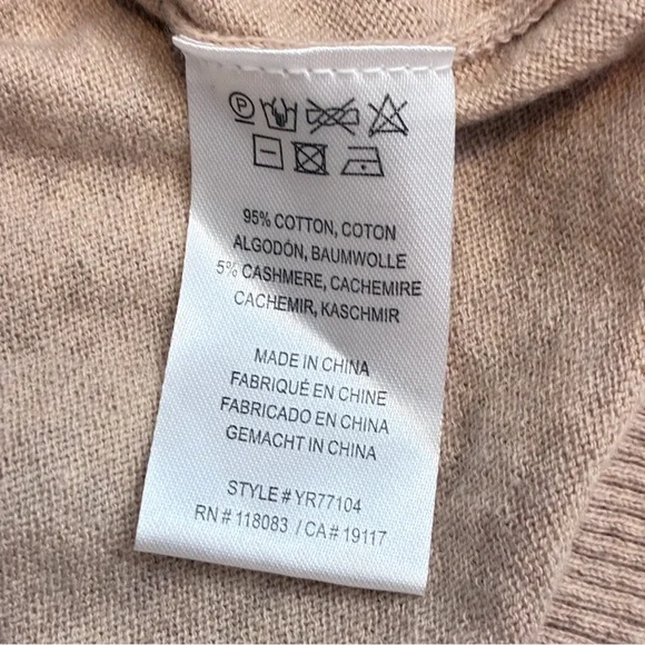 Minnie Rose Cotton Cashmere Frayed Cream Cardigan Sweater - Picture 4 of 8